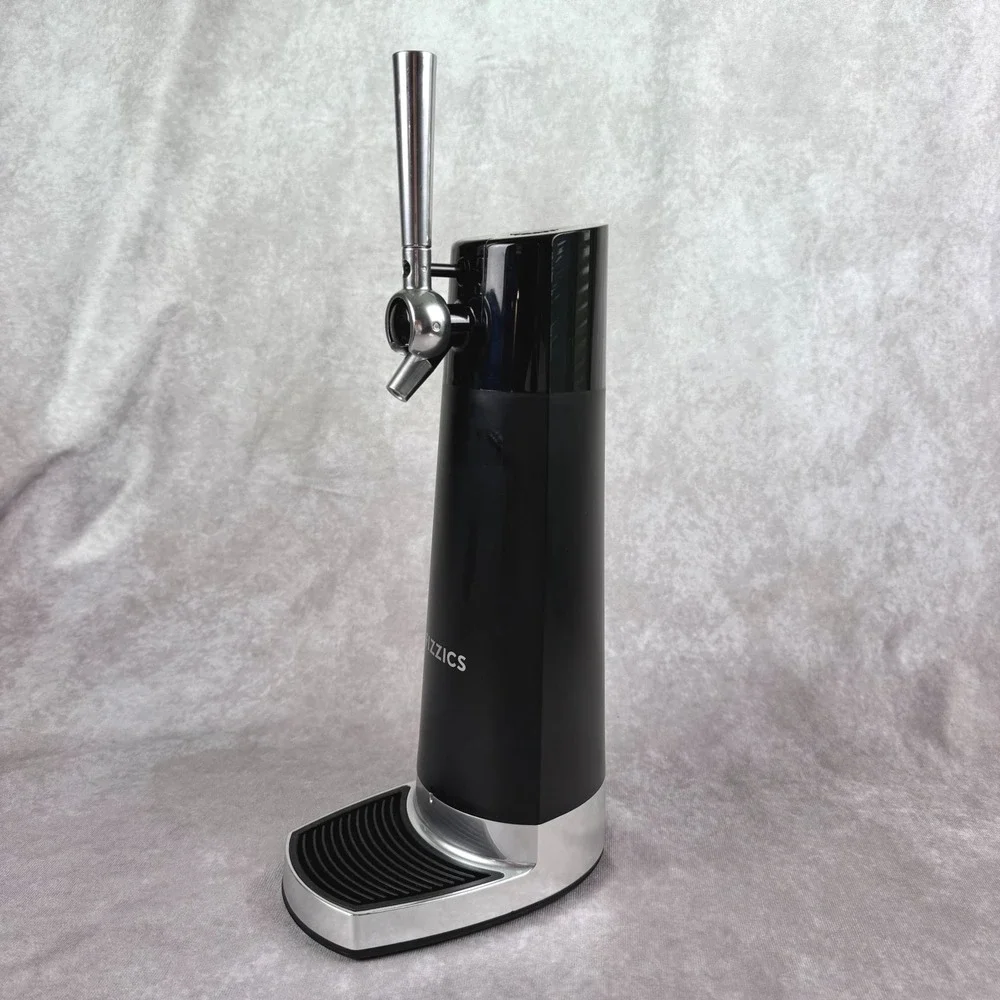 Fizzics DraftPour Beer Dispenser Black Silver Nitro Style Micro-Foam Tap No Cord